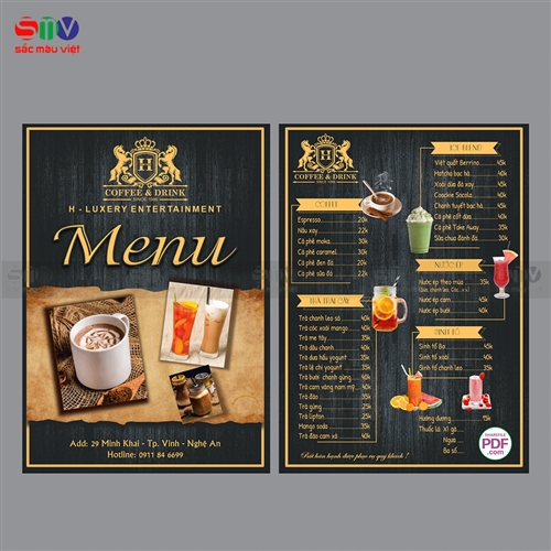 Bật mí địa chỉ in menu cafe rẻ - Chỉ từ 300 đ/c