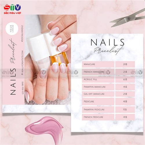 Gợi ý 10 mẫu in menu nail đẹp