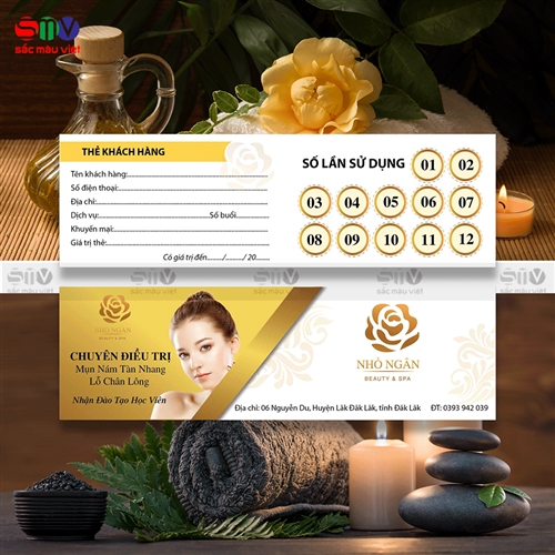 In thẻ liệu trình spa - Quản lý dịch vụ với khách hàng